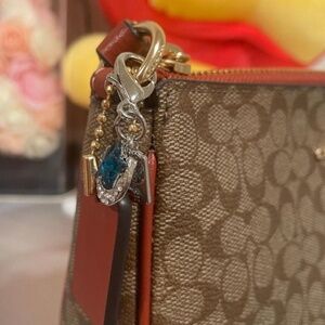 Coach blue star & moon silver keychain 🌙